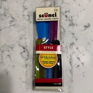 Scunci Hair Combs Assort Style‎ Detangling Dressing Tail Pocket 6 Piece Set 2004